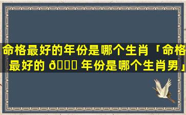 命格最好的年份是哪个生肖「命格最好的 🐞 年份是哪个生肖男」